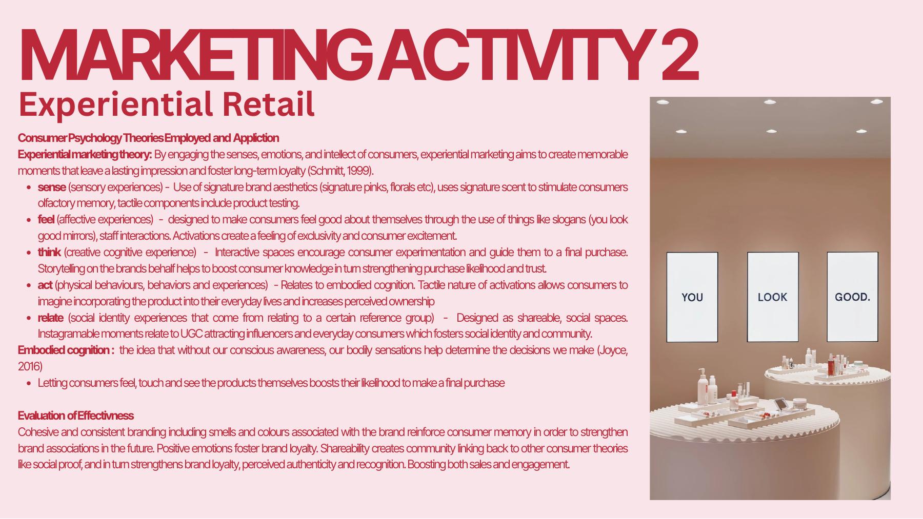The Glossary experiential retail implementation presentation page