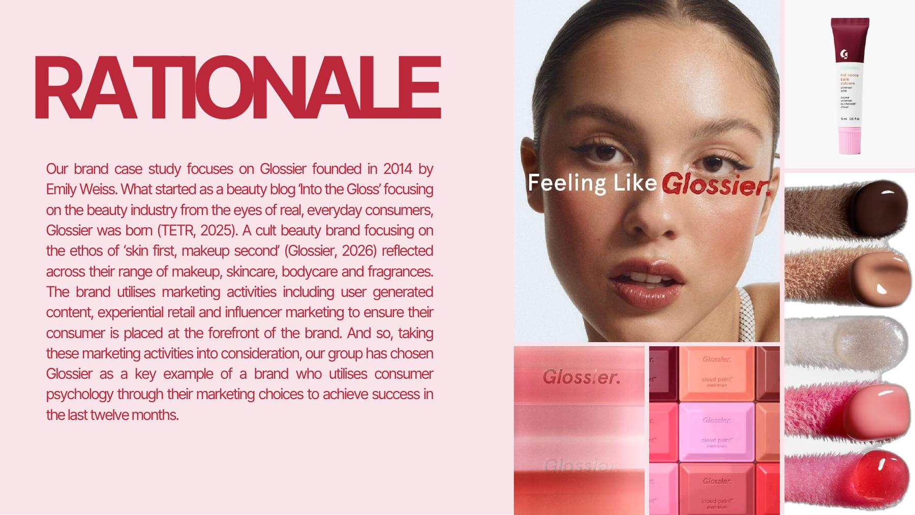 Glossier brand rationale presentation page