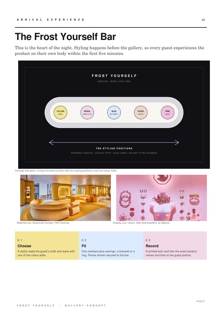 Frost Yourself jewellery styling bar page